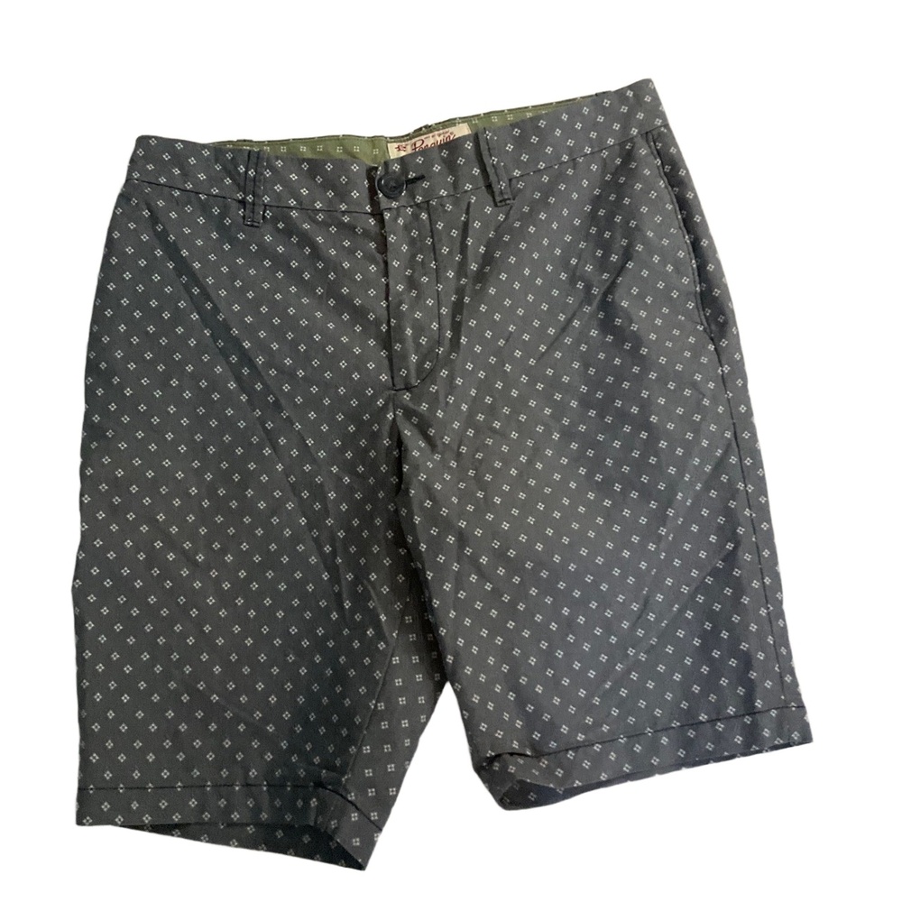 Original Penguin Blue Grey Chino Belt Loop Button Zip Preppy Shorts Mens 32